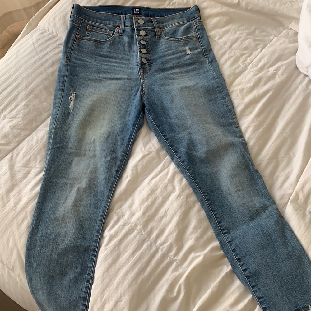 GAP True Skinny Button Front Jeans